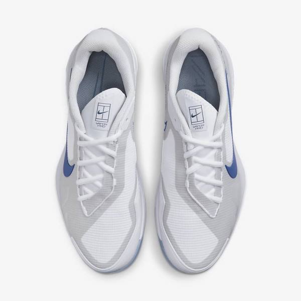 Nike NikeCourt Air Zoom Vapor Pro Hard-Court Tenisove Tenisky Panske Biele Siva Námornícka Modrá | NK312ZQN