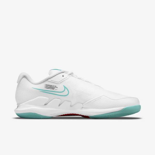 Nike NikeCourt Air Zoom Vapor Pro Hard-Court Tenisove Tenisky Damske Biele Červené Bordove Tyrkysové | NK510TFA