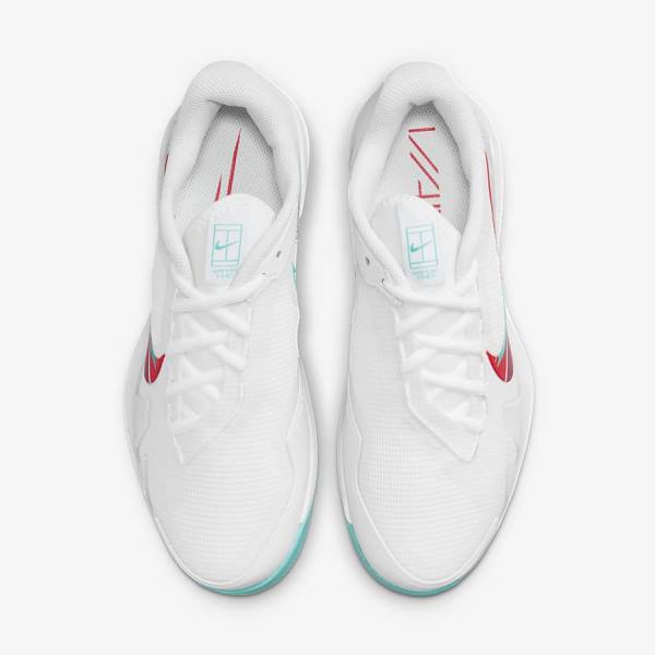 Nike NikeCourt Air Zoom Vapor Pro Hard-Court Tenisove Tenisky Damske Biele Červené Bordove Tyrkysové | NK510TFA