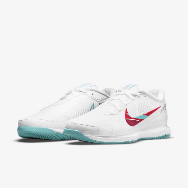 Nike NikeCourt Air Zoom Vapor Pro Hard-Court Tenisove Tenisky Damske Biele Červené Bordove Tyrkysové | NK510TFA