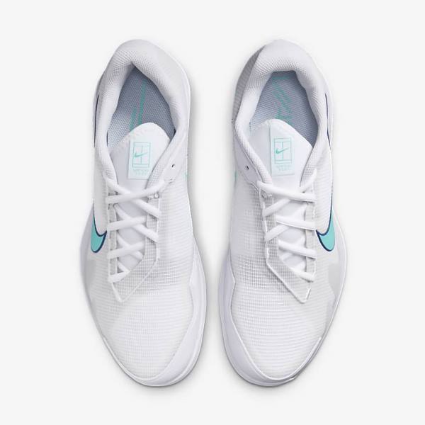 Nike NikeCourt Air Zoom Vapor Pro Hard-Court Tenisove Tenisky Panske Biele Svetlo Béžové Kráľovská Modrá Modre Tyrkysové | NK546HNA