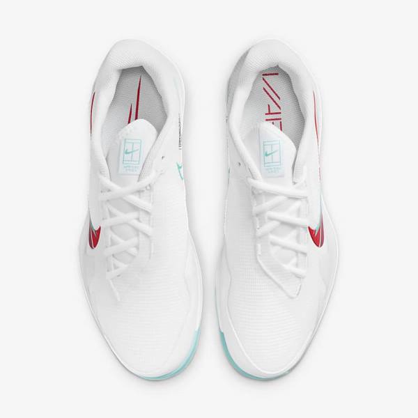 Nike NikeCourt Air Zoom Vapor Pro Hard-Court Tenisove Tenisky Panske Biele Červené Bordove Tyrkysové | NK721UEN