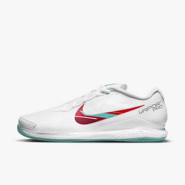 Nike NikeCourt Air Zoom Vapor Pro Hard-Court Tenisove Tenisky Panske Biele Červené Bordove Tyrkysové | NK721UEN