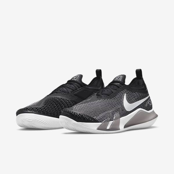 Nike NikeCourt React Vapor NXT Clay Court Tenisove Tenisky Panske Čierne Biele | NK364TOL