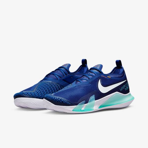 Nike NikeCourt React Vapor NXT Clay Court Tenisove Tenisky Panske Kráľovská Modrá Modre Tyrkysové Oranžové Biele | NK409OPX