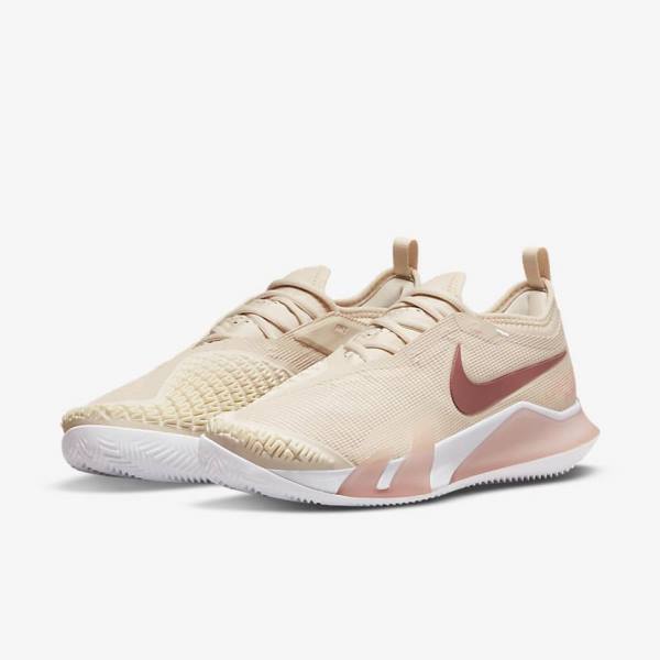 Nike NikeCourt React Vapor NXT Clay Court Tenisove Tenisky Damske Biele Koralove Červené | NK708ZHG