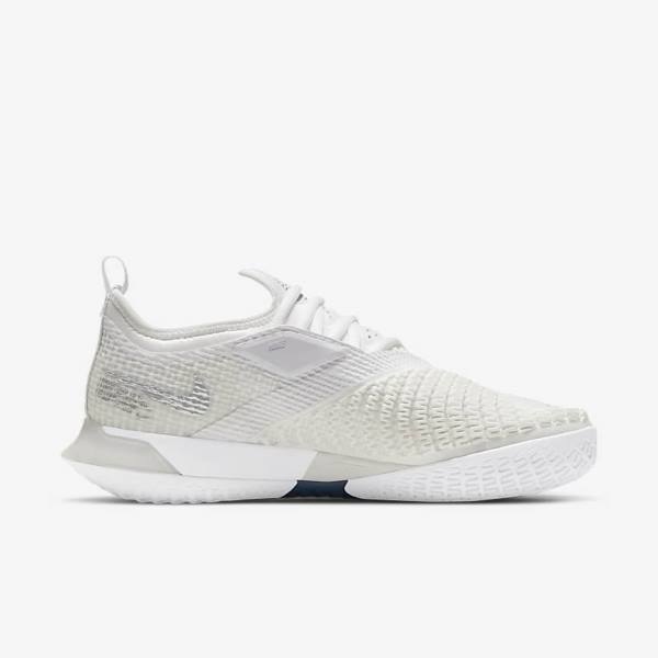 Nike NikeCourt React Vapor NXT Hard Court Tenisove Tenisky Damske Biele Siva Metal Strieborne | NK764KNG