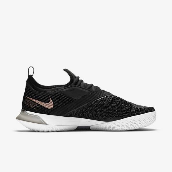 Nike NikeCourt React Vapor NXT Hard Court Tenisove Tenisky Damske Čierne Metal Červené Hnede Biele | NK827YEB