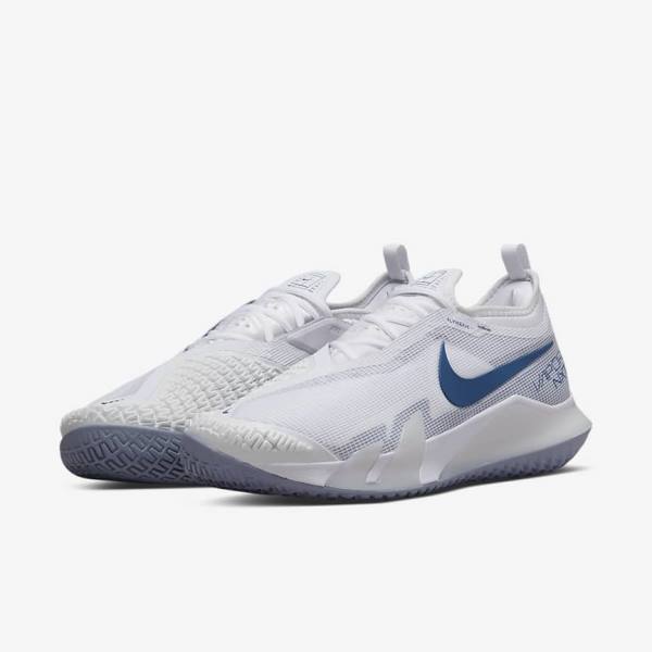 Nike NikeCourt React Vapor NXT Hard-Court Tenisove Tenisky Panske Biele Námornícka Modrá | NK849ZAN