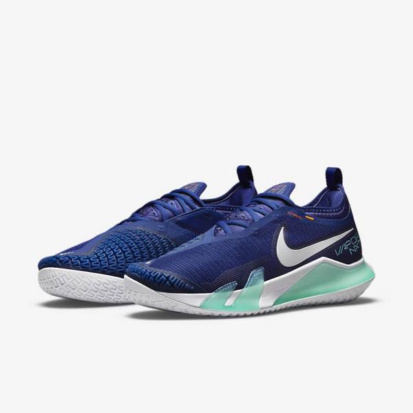 Nike NikeCourt React Vapor NXT Hard-Court Tenisove Tenisky Panske Kráľovská Modrá Modre Tyrkysové Oranžové Biele | NK942ZIV