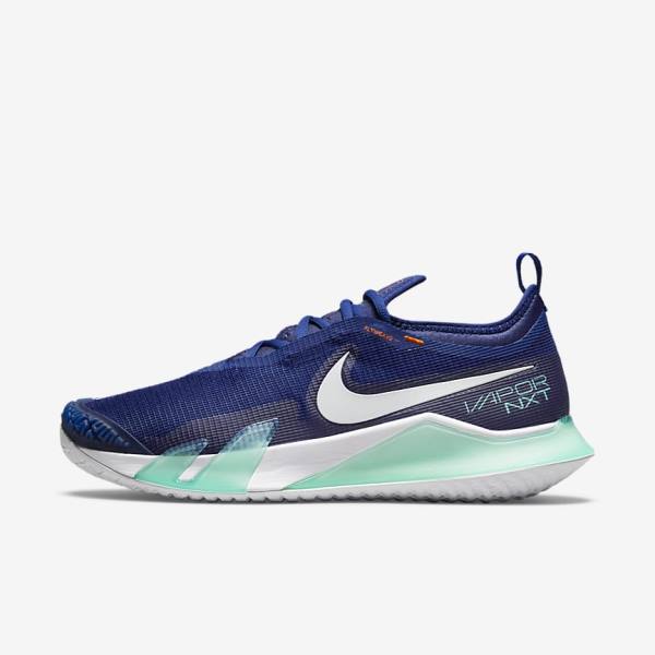 Nike NikeCourt React Vapor NXT Hard-Court Tenisove Tenisky Panske Kráľovská Modrá Modre Tyrkysové Oranžové Biele | NK942ZIV