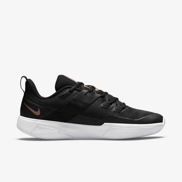 Nike NikeCourt Vapor Lite Clay-Court Tenisove Tenisky Damske Čierne Biele Metal Červené Hnede | NK142ULF