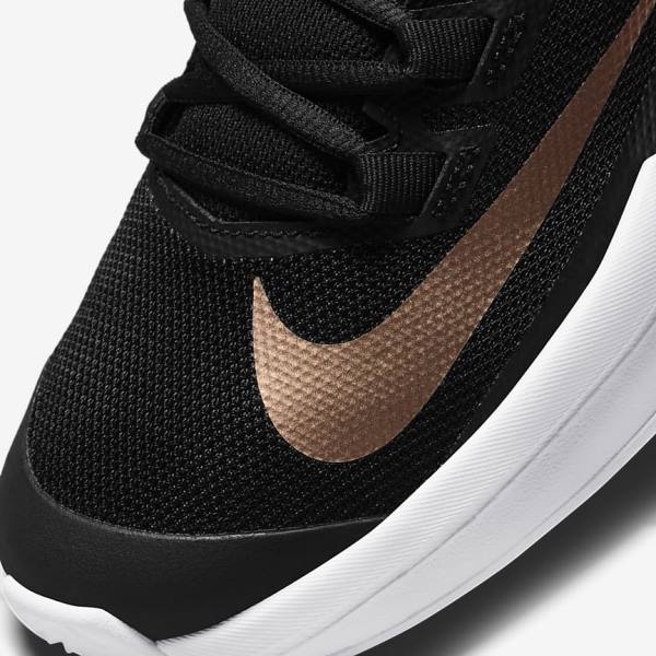 Nike NikeCourt Vapor Lite Clay-Court Tenisove Tenisky Damske Čierne Biele Metal Červené Hnede | NK142ULF