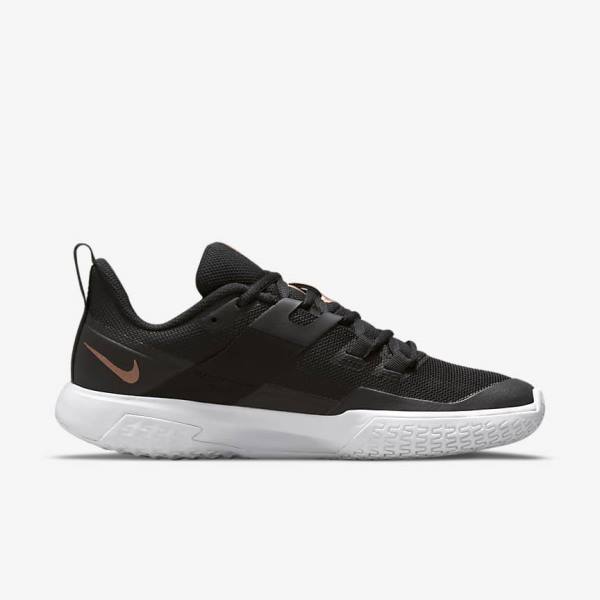 Nike NikeCourt Vapor Lite Hard-Court Tenisove Tenisky Damske Čierne Biele Metal Červené Hnede | NK395HYW