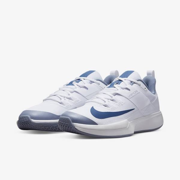 Nike NikeCourt Vapor Lite Hard Court Tenisove Tenisky Panske Biele Námornícka Modrá | NK591VNG