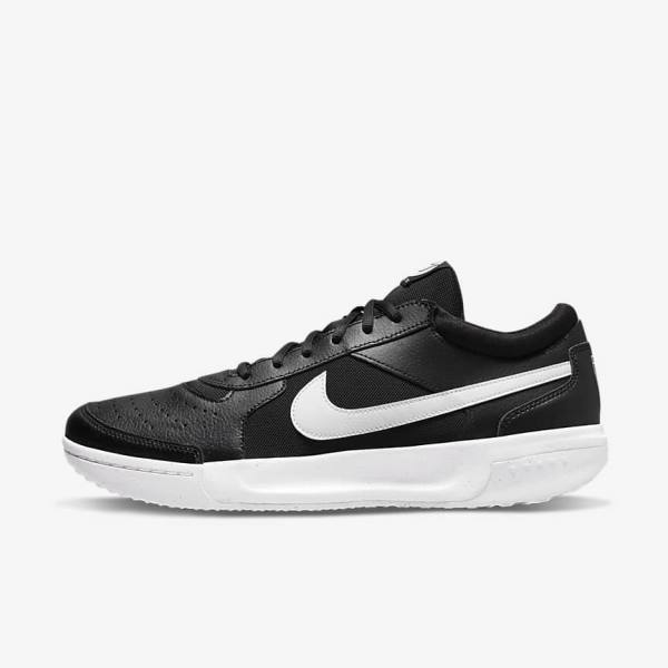 Nike NikeCourt Zoom Lite 3 Hard Court Tenisove Tenisky Panske Čierne Biele | NK134DAP