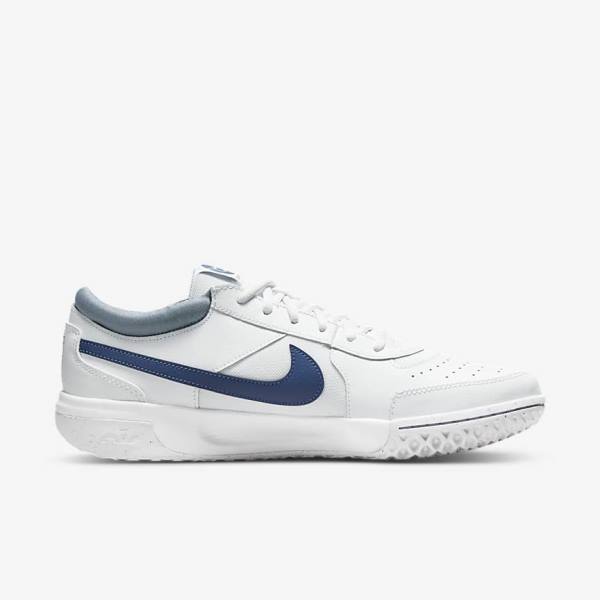 Nike NikeCourt Zoom Lite 3 Hard Court Tenisove Tenisky Panske Biele Námornícka Modrá | NK258SIK