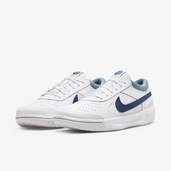 Nike NikeCourt Zoom Lite 3 Hard Court Tenisove Tenisky Panske Biele Námornícka Modrá | NK258SIK