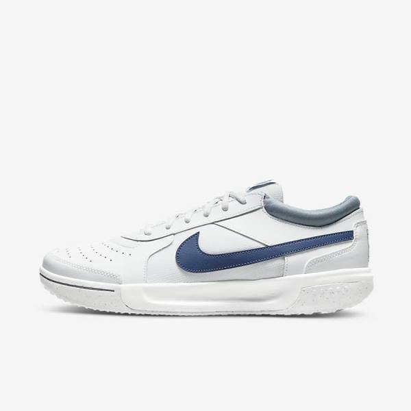 Nike NikeCourt Zoom Lite 3 Hard Court Tenisove Tenisky Panske Biele Námornícka Modrá | NK258SIK