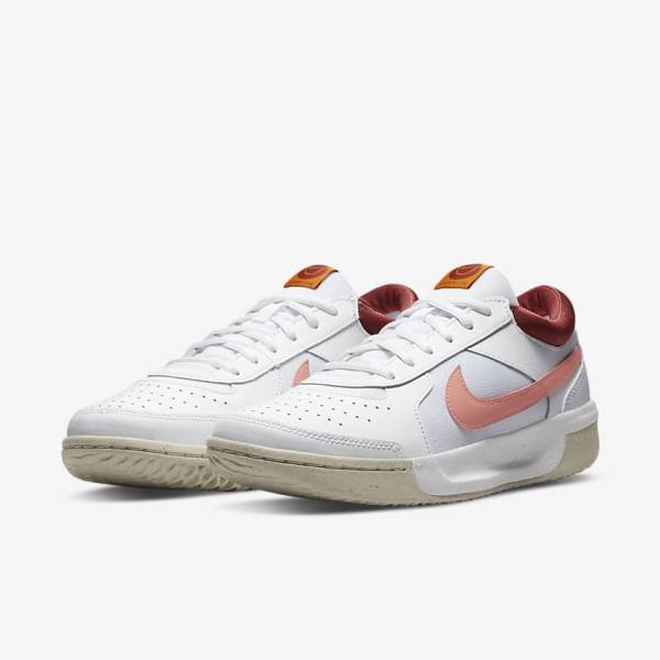 Nike NikeCourt Zoom Lite 3 Tenisove Tenisky Damske Biele Červené Biele Svetlo | NK185LUK