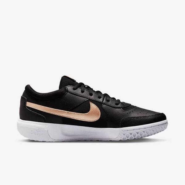 Nike NikeCourt Zoom Lite 3 Tenisove Tenisky Damske Čierne Biele Metal Červené Hnede | NK485TDL