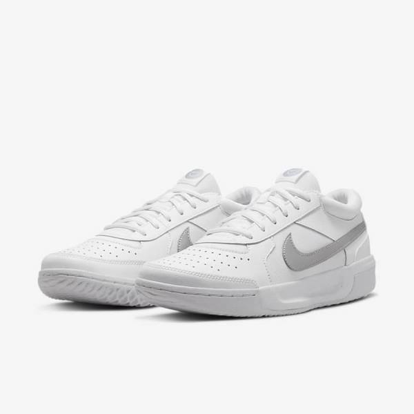 Nike NikeCourt Zoom Lite 3 Tenisove Tenisky Damske Biele Metal Strieborne | NK863RVQ