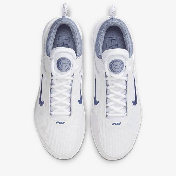 Nike NikeCourt Zoom NXT Hard Court Tenisove Tenisky Panske Biele Siva Námornícka Modrá | NK381KDH