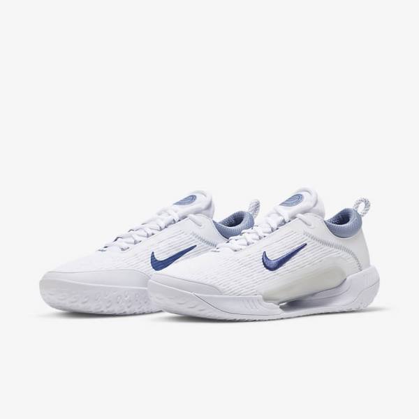 Nike NikeCourt Zoom NXT Hard Court Tenisove Tenisky Panske Biele Siva Námornícka Modrá | NK381KDH