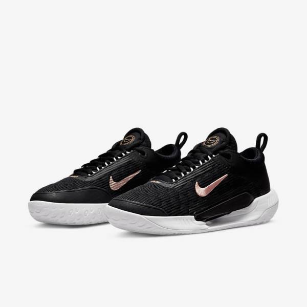 Nike NikeCourt Zoom NXT Hard Court Tenisove Tenisky Damske Čierne Biele Metal Červené Hnede | NK815QWU