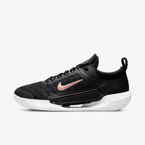 Nike NikeCourt Zoom NXT Hard Court Tenisove Tenisky Damske Čierne Biele Metal Červené Hnede | NK815QWU