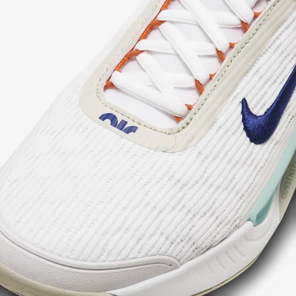 Nike NikeCourt Zoom NXT Hard Court Tenisove Tenisky Panske Biele Svetlo Béžové Tyrkysové Kráľovská Modrá Modre | NK983HWN