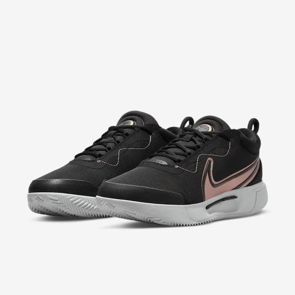 Nike NikeCourt Zoom Pro Clay Court Tenisove Tenisky Damske Čierne Biele Metal Červené Hnede | NK154CNV