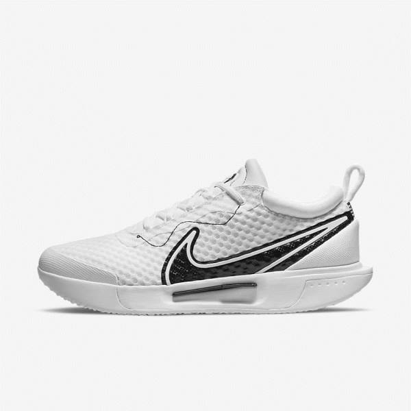 Nike NikeCourt Zoom Pro Hard Court Tenisove Tenisky Panske Biele Čierne | NK063RZJ