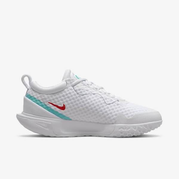 Nike NikeCourt Zoom Pro Hard Court Tenisove Tenisky Damske Biele Červené Bordove Tyrkysové | NK594NDS