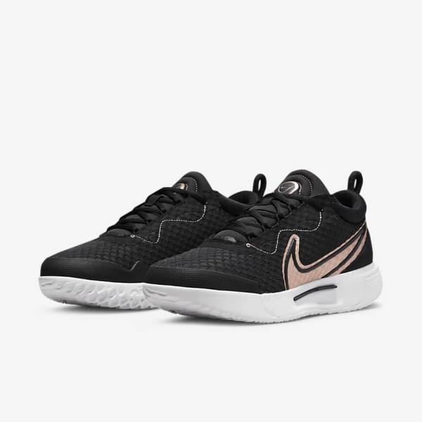 Nike NikeCourt Zoom Pro Hard Court Tenisove Tenisky Damske Čierne Biele Metal Červené Hnede | NK597QVD