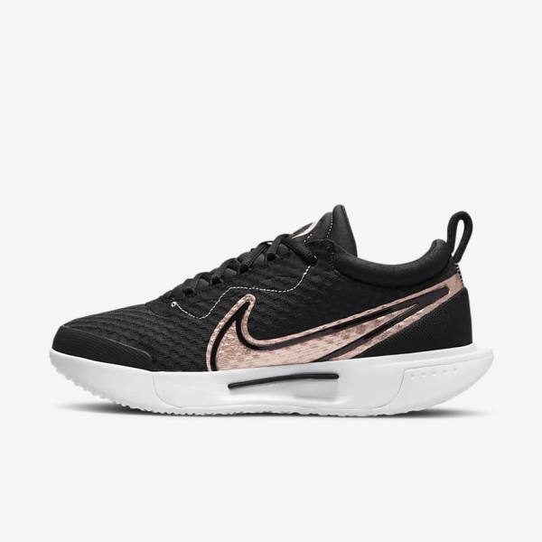 Nike NikeCourt Zoom Pro Hard Court Tenisove Tenisky Damske Čierne Biele Metal Červené Hnede | NK597QVD