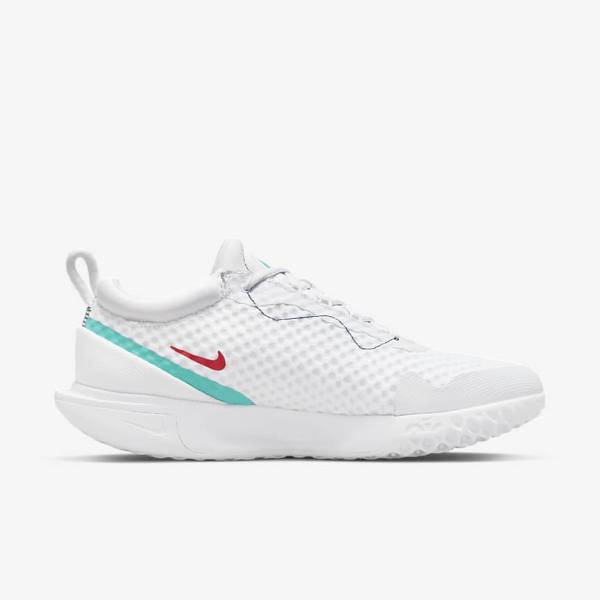 Nike NikeCourt Zoom Pro Hard Court Tenisove Tenisky Panske Biele Červené Bordove Tyrkysové | NK783XQO