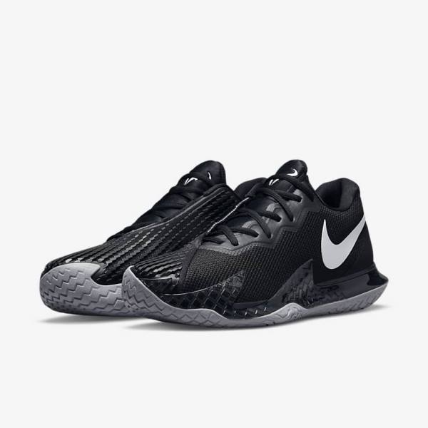 Nike NikeCourt Zoom Vapor Cage 4 Rafa Hard Court Tenisove Tenisky Panske Čierne Metal Strieborne | NK671ZPM