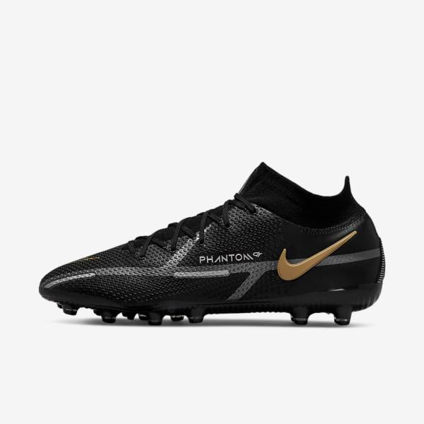 Nike Phantom GT2 Dynamic Fit Elite AG-Pro Artificial-Grass Kopačky Panske Čierne Metal Zlate Metal Strieborne Metal Tmavo Siva | NK308GTL