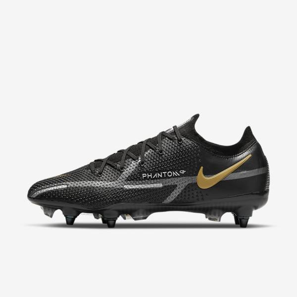 Nike Phantom GT2 Elite SG-Pro AC Soft-Ground Kopačky Damske Čierne Metal Zlate Metal Strieborne Metal Tmavo Siva | NK470IKQ