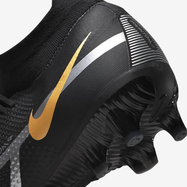 Nike Phantom GT2 Pro Dynamic Fit FG Firm-Ground Kopačky Panske Čierne Metal Zlate Metal Strieborne Metal Tmavo Siva | NK806IJQ