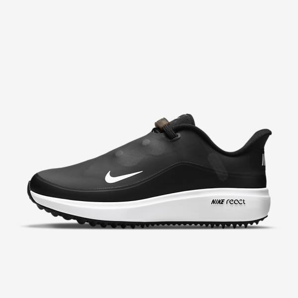 Nike React Ace Tour Golfove Topanky Damske Čierne Metal Tmavo Siva Biele | NK978QSO