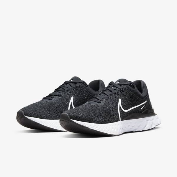 Nike React Infinity Run Flyknit 3 Cestne Bežecké Tenisky Damske Čierne Biele | NK297DOC