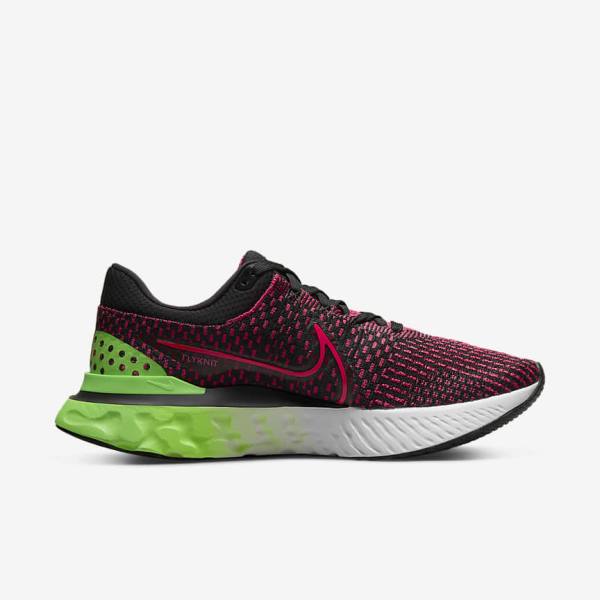 Nike React Infinity Run Flyknit 3 Cestne Bežecké Tenisky Panske Čierne Zelene Červené | NK659EMA