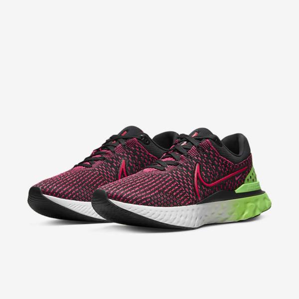 Nike React Infinity Run Flyknit 3 Cestne Bežecké Tenisky Panske Čierne Zelene Červené | NK659EMA