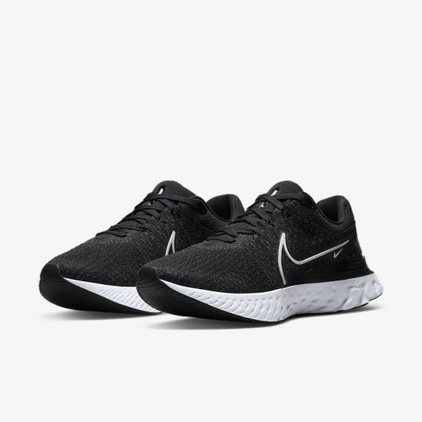 Nike React Infinity Run Flyknit 3 Cestne Bežecké Tenisky Panske Čierne Biele | NK693LCY