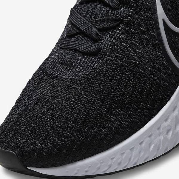 Nike React Infinity Run Flyknit 3 Cestne Bežecké Tenisky Panske Čierne Biele | NK693LCY