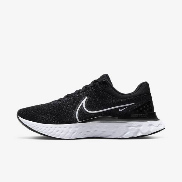 Nike React Infinity Run Flyknit 3 Cestne Bežecké Tenisky Panske Čierne Biele | NK693LCY