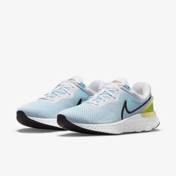 Nike React Miler 3 Cestne Bežecké Tenisky Panske Biele Modre Čierne | NK592MLW