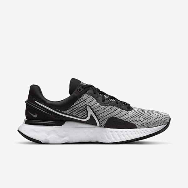 Nike React Miler 3 Cestne Bežecké Tenisky Panske Biele Čierne Metal Strieborne | NK653RJG